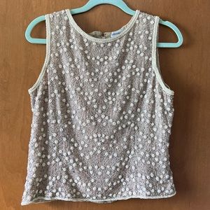 Beautiful beaded Adrianna Papell silk blouse